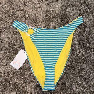 Dippin' Daisy's Yellow and Blue Striped Women's Bikini Bottom